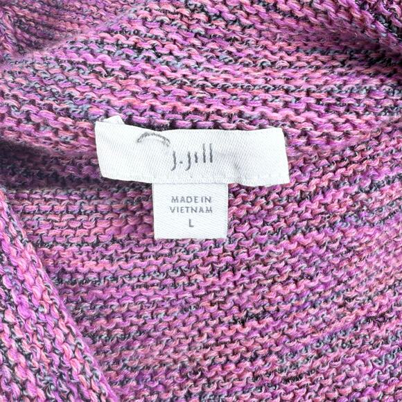 J Jill Women's Cowl Neck Space dye Tunic Sweater Large Pink Purple - Picture 5 of 12